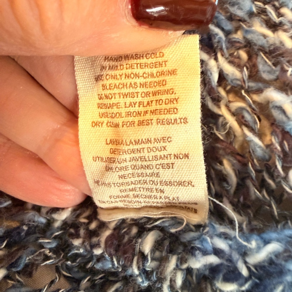Free People Blue and White Knit Sweater - Picture 3 of 6